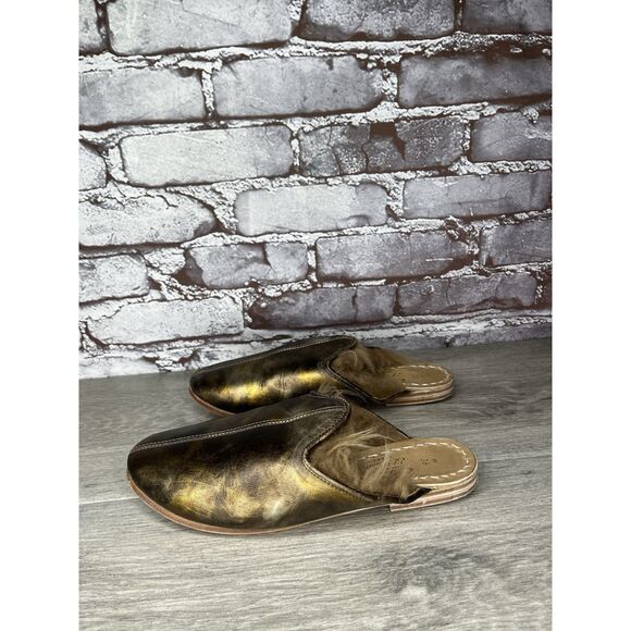 Sabah Baba Big Bend Olive Shearling Bronze Slippers Mules Flats Women 36EU/6M US - Picture 11 of 16